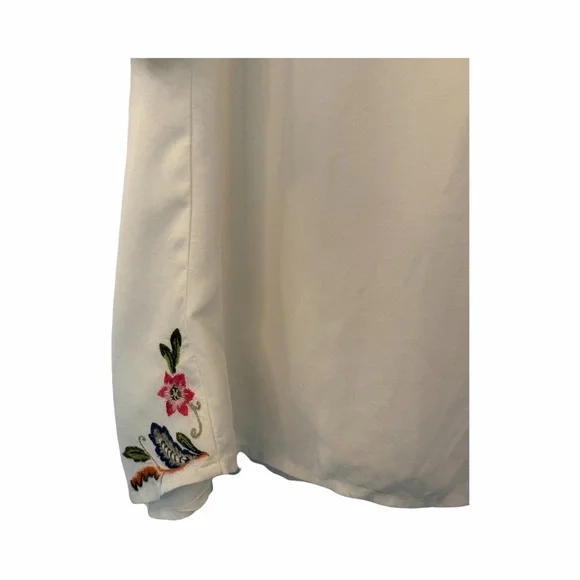 J. Jill light floral embroidered asymmetrical tunic popover size large boho - Picture 3 of 7